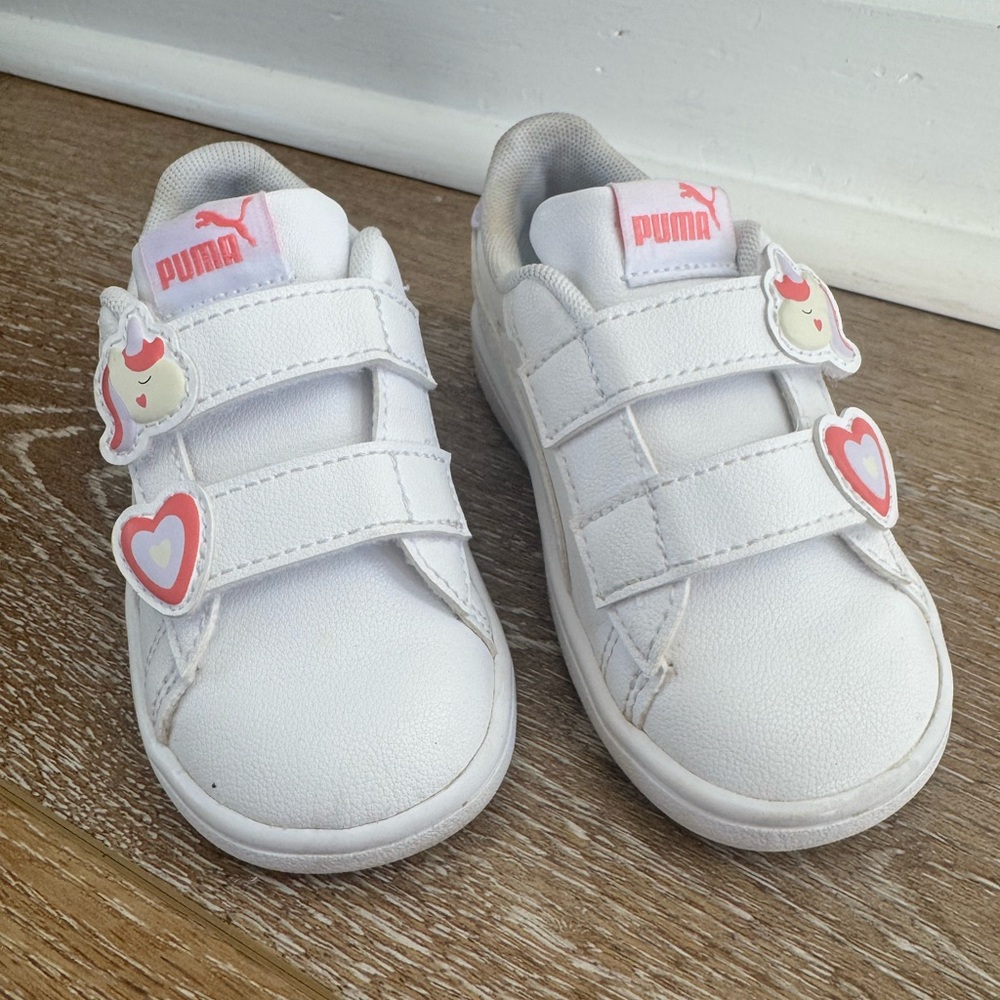Puma Smash 3.0 Rainbow Unicorn Badges Easy On Off Sneakers - Toddler Size 6C